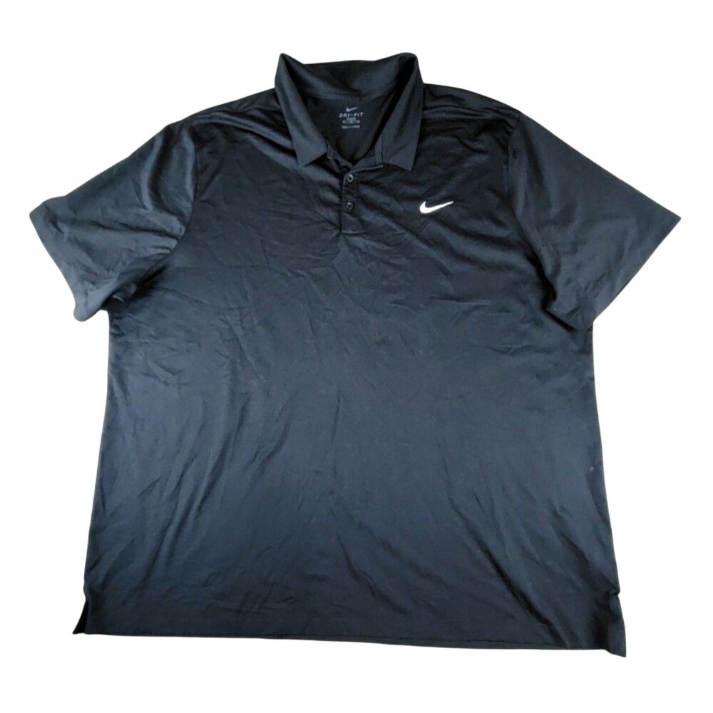Nike Dri-FIT Polo Shirt Mens 4XLT Black Solid Golf Knit Performance CT4581-010